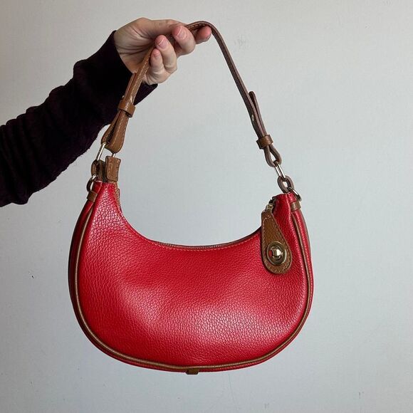 Vera Pelle Genuine Red Leather Shoulder Mini Bag Made in Italy - Picture 1 of 5